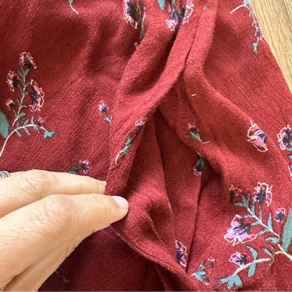 Free People Medium Tree Swing Tunic Red Floral Dress Flowy Boho Top Sleeveless - Picture 5 of 8